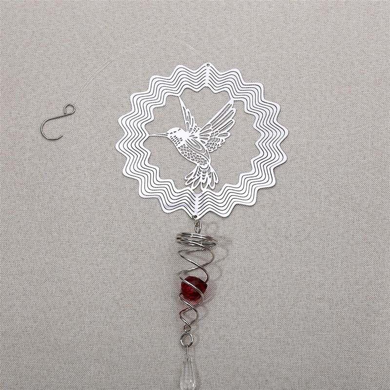 Carillon éolien papillon avec boule à facettes, queue en spirale, métal 3D rotatif, papillon en acier inoxydable, carillon éolien en métal, pendentif de Noël, carillon en spirale à suspendre, décoration de jardin, cour, maison