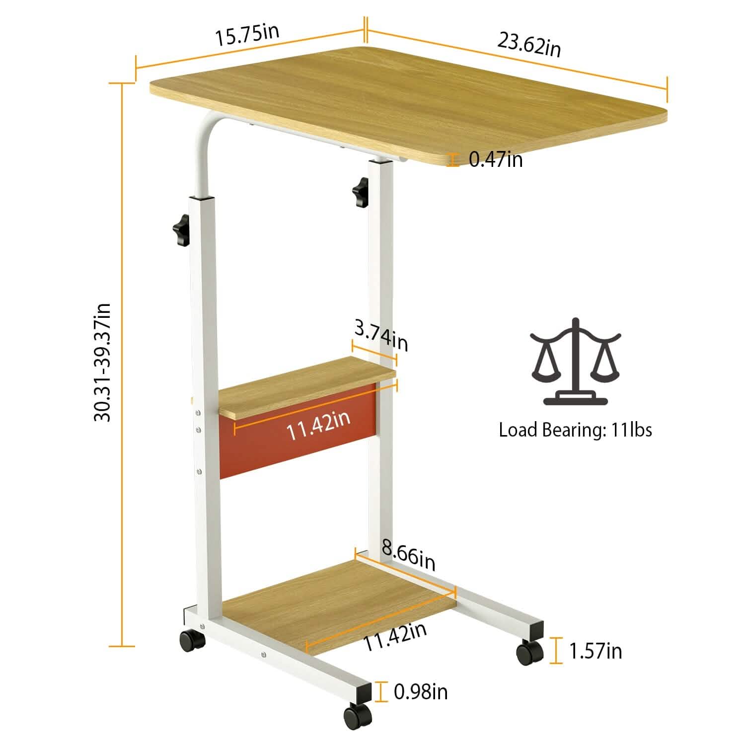 Table d'appoint C pour ordinateur portable, petite, fine, pour snacks