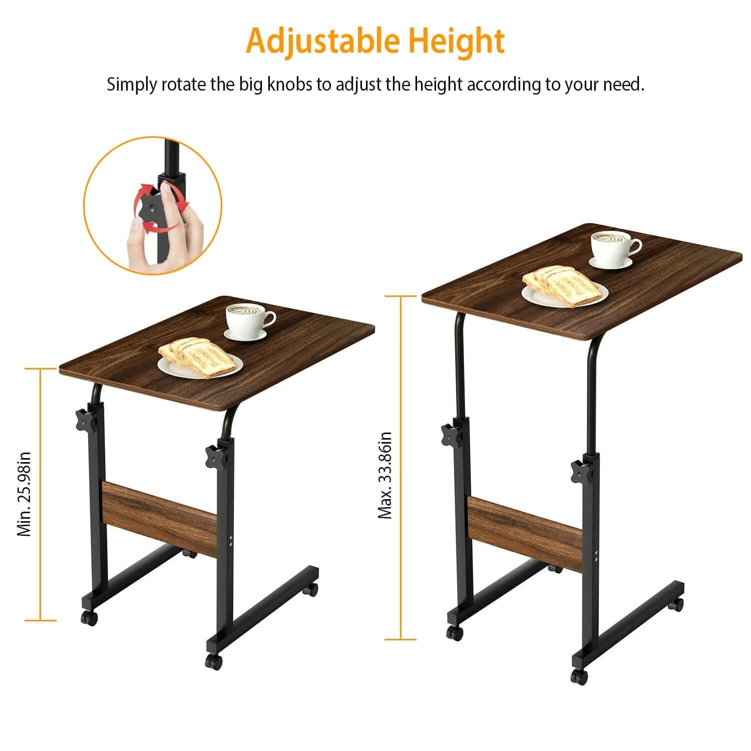 Table d'appoint C pour ordinateur portable, petite, fine, pour snacks