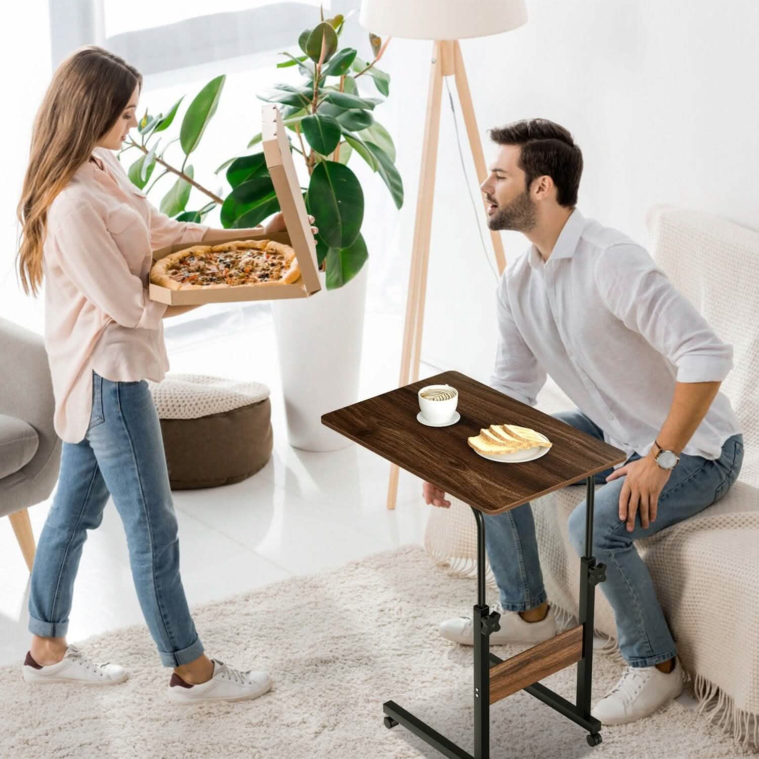 Table d'appoint C pour ordinateur portable, petite, fine, pour snacks
