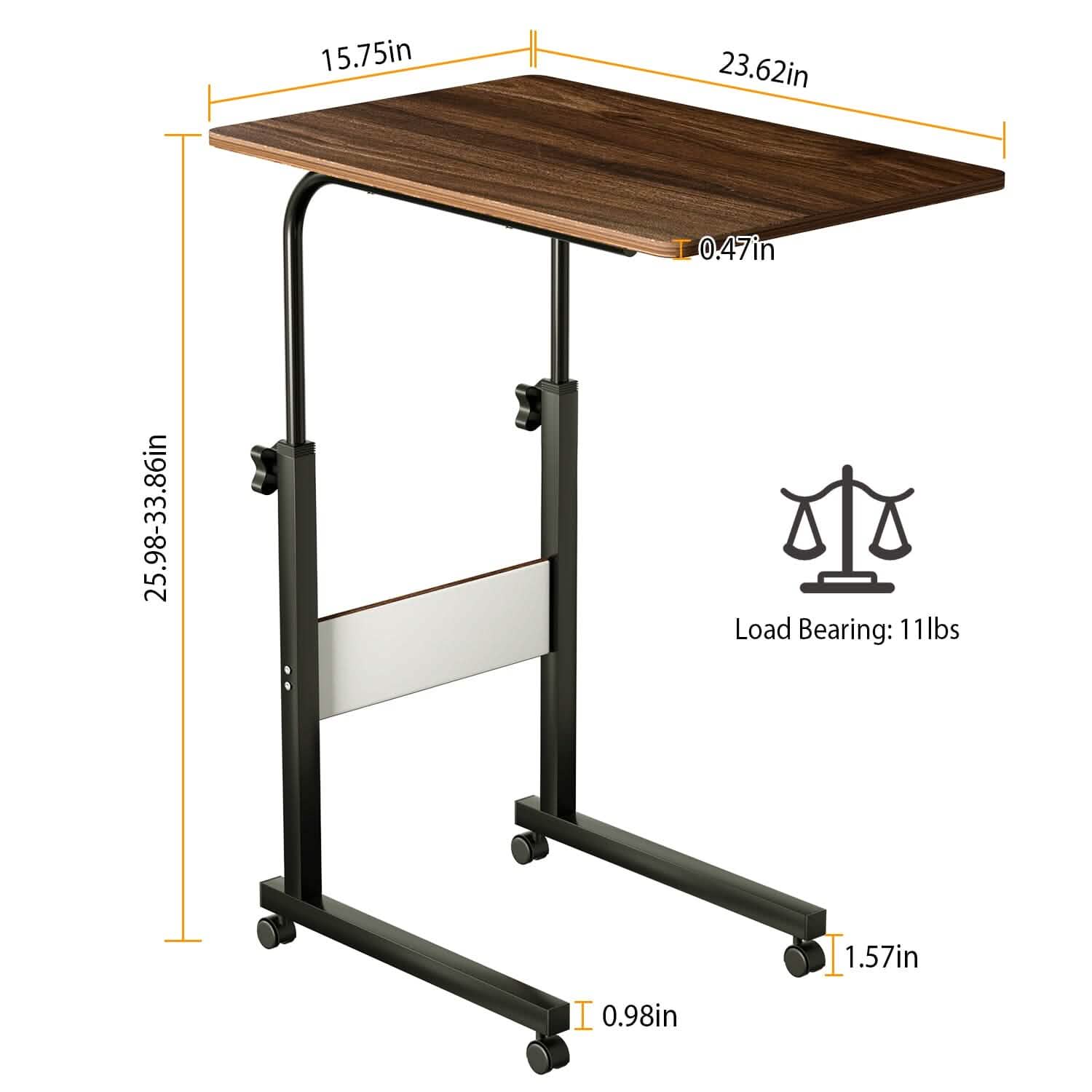 Table d'appoint C pour ordinateur portable, petite, fine, pour snacks