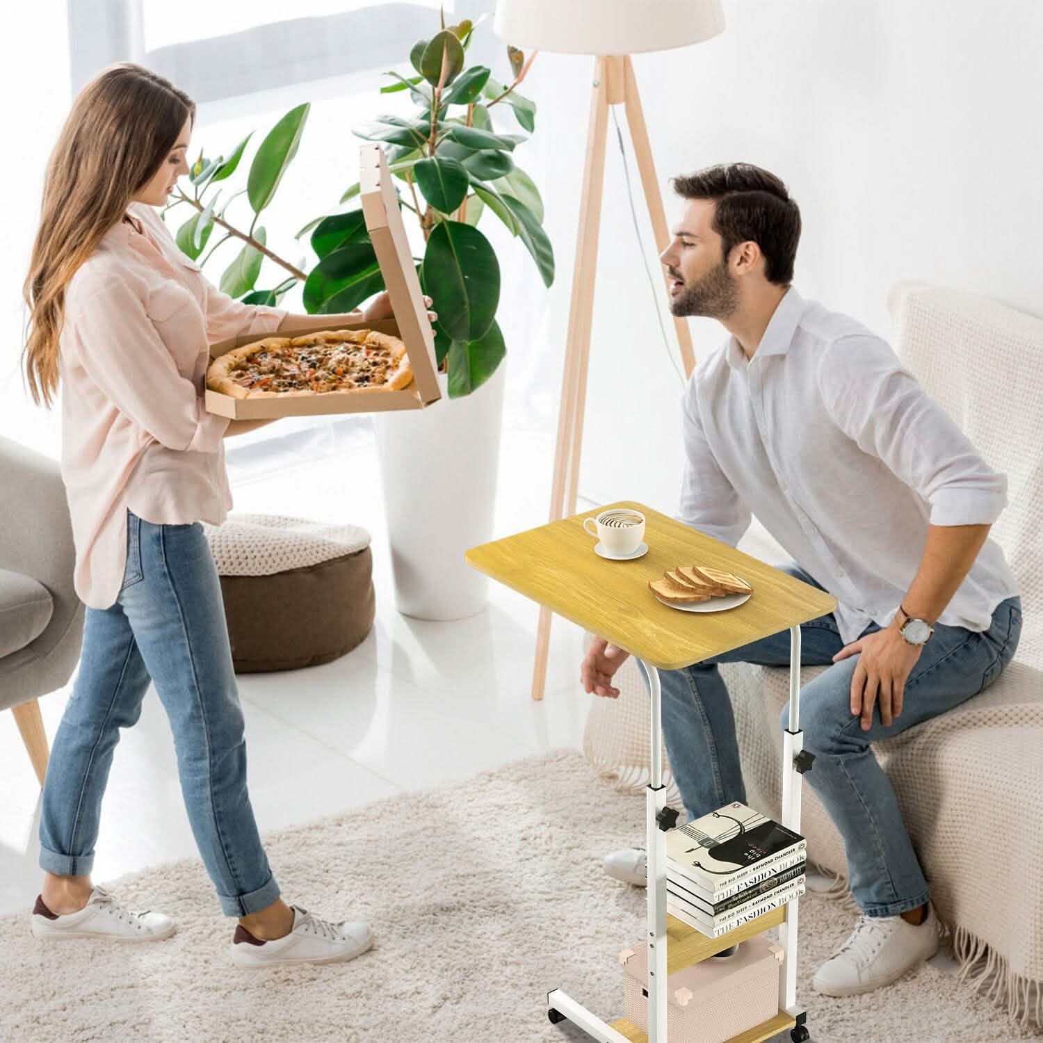 Table d'appoint C pour ordinateur portable, petite, fine, pour snacks