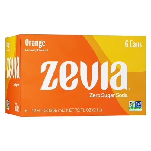 Boissons gazeuses Zevia Zéro Calorie, Orange, canettes de 355 ml (paquet de 6)