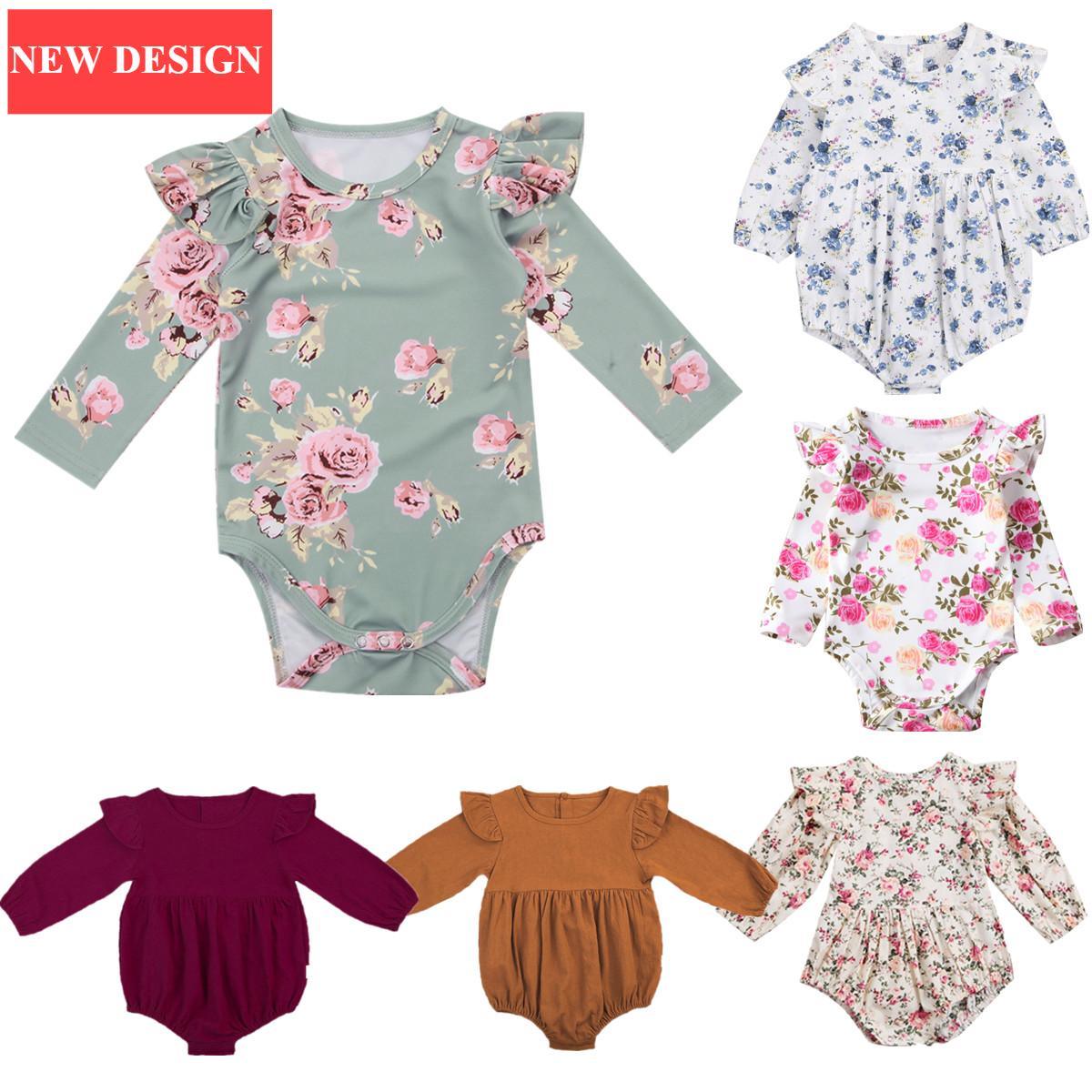 Combinaison Salopette Grenouillère Barboteuse à Manches Longues Papillon pour Bébé Fille Enfant