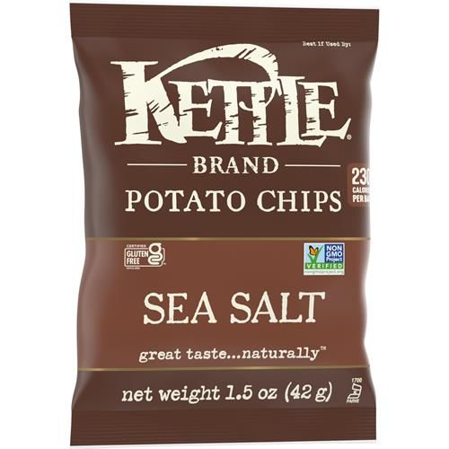 Kettle Brand Potato Chips, Sea Salt Kettle Chips, Snack Bag 1.5 Oz