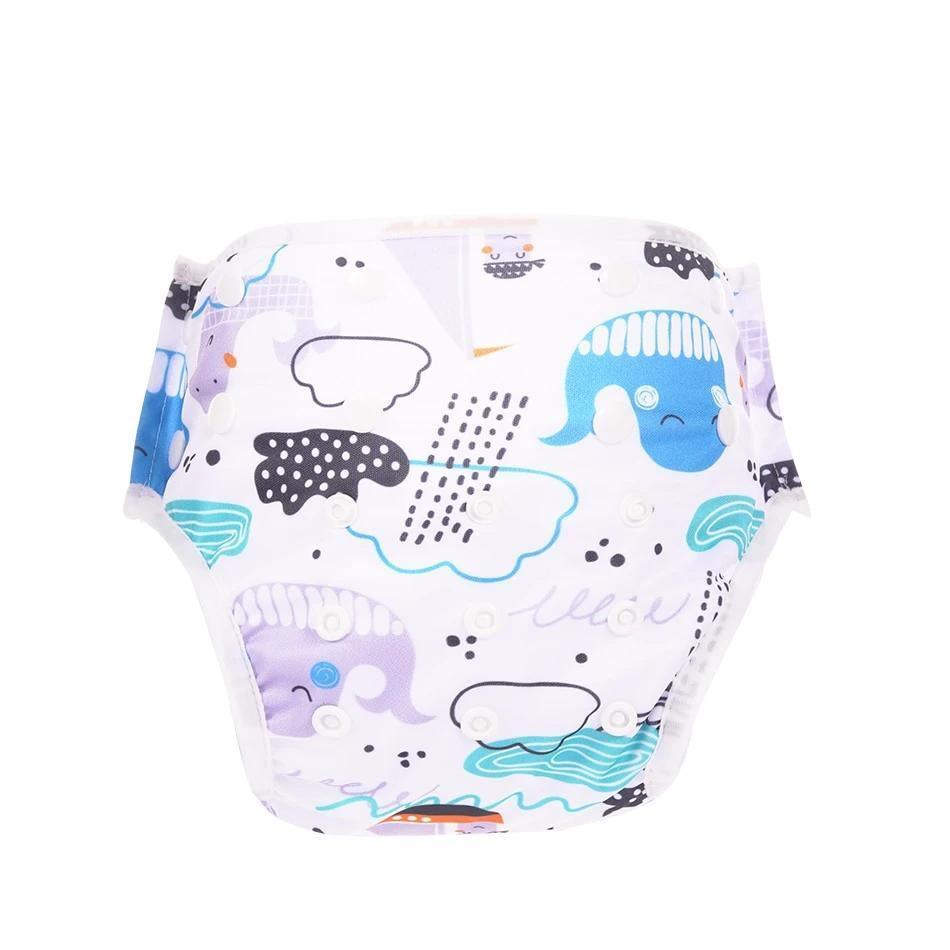 Couches de bain réutilisables pour bébé, maillot de bain de dessin animé pour enfants, culotte de bain d'été ajustable pour bébés