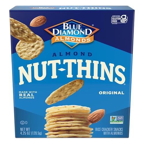 Blue Diamond Amandes, Craquelins Sans Gluten, Saveur Amande Originale Parfait Pour Les Collations Et Les Options Saines, 120 g
