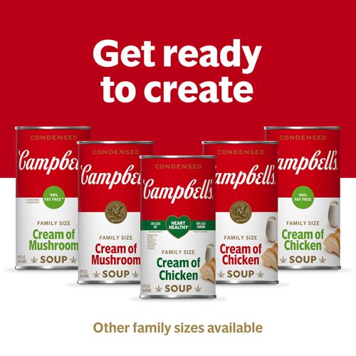 Campbells Condensed Cream Of Mushroom Soup, 22.6 Oz Family Size Can