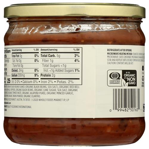 Whole Foods Market, Trempette de haricots noirs biologique, 425 g