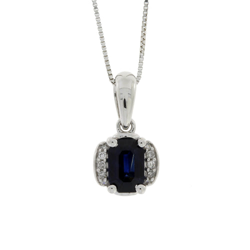 .63ct Sapphire Diamond Fashion Pendants 14KT White Gold