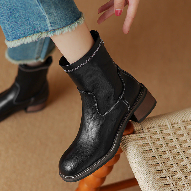 Bottines Martin à talon mi-haut pour femme