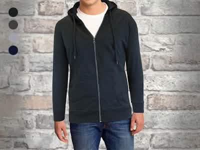 Chandail à capuchon doublé de molleton zippé pour homme