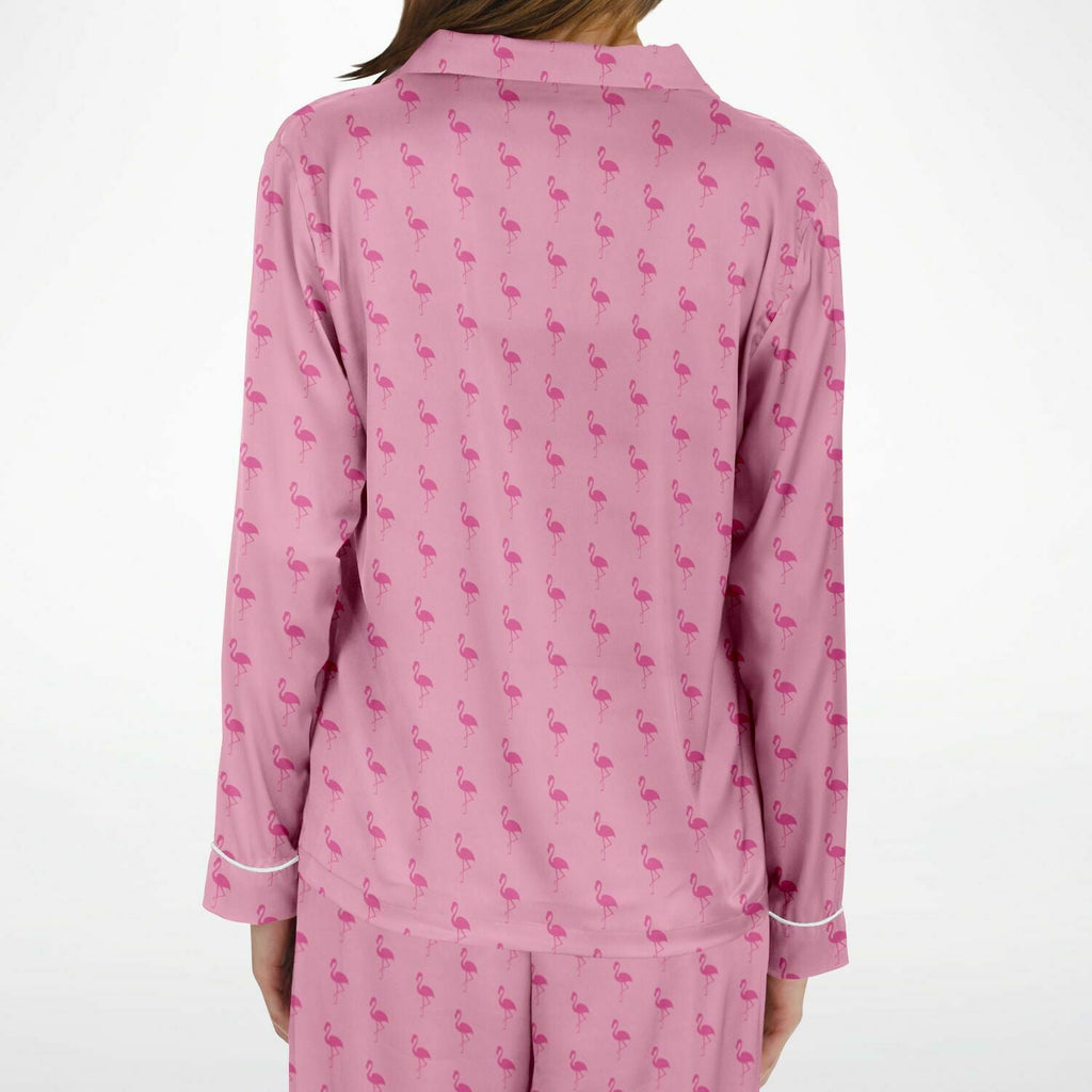 Pyjama en satin simple flamant rose
