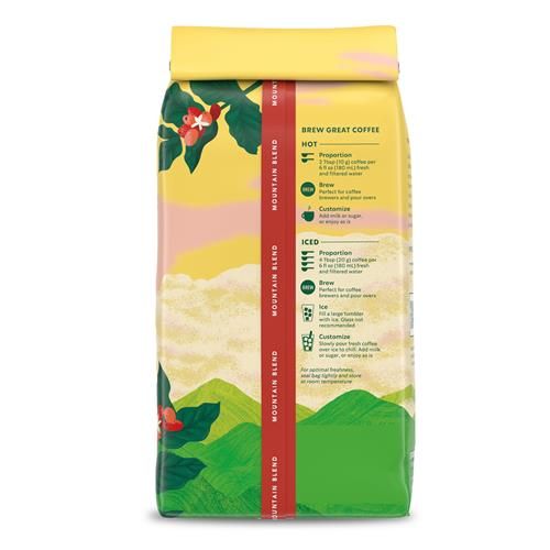 Café moulu Starbucks, café torréfié mi-léger, Mountain Blend, 100 % Arabica, édition limitée, 1 sac (283 g)