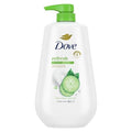 Nettoyant corporel Dove avec pompe, concombre et thé vert, pour une peau douce comme une lotion pendant 24 heures, sans sulfates, sans parabènes, 908 g