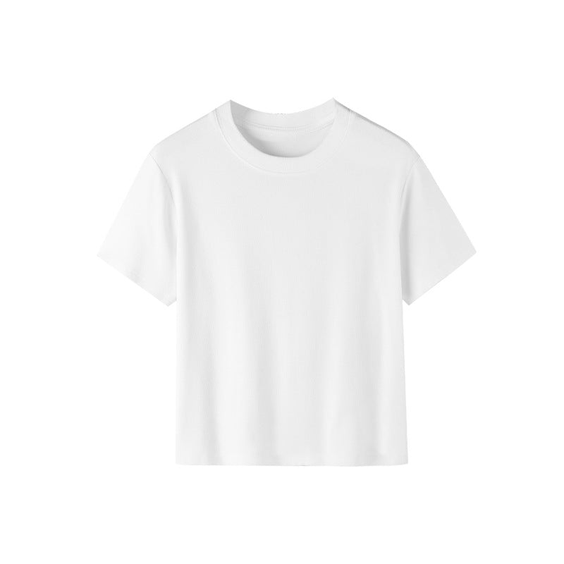 Haut en coton peigné uni coupe ajustée – 3 couleurs, TP–G