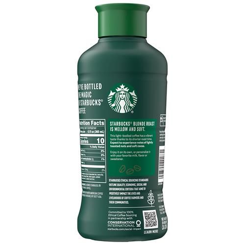 Café glacé Starbucks torréfaction blonde, Noir non sucré, Bouteille de 48 fl oz