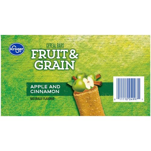 Barres déjeuner aux fruits et céréales, pomme et cannelle, Kroger, 24 unités