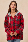 Veste à capuche à carreaux BiBi