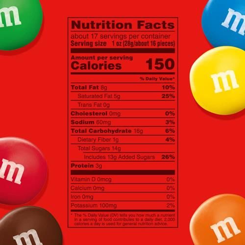 M&M's Beurre de Cacahuète Chocolat au Lait, Format Familial, Sachet de 487,6 g