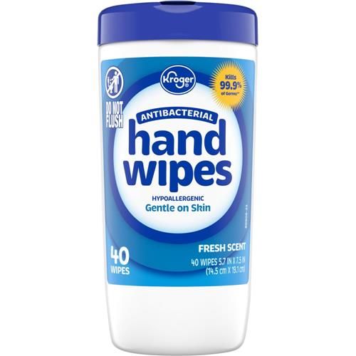 Lingettes antibactériennes pour les mains parfum frais 40 unités Kroger