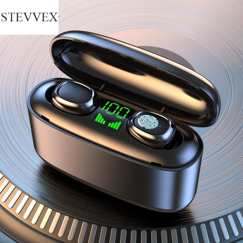 Écouteurs sans fil STEVVEX Casque Bluetooth 5.0 avec micro Écouteurs de sport étanches Commande tactile Mini-écouteurs intra-auriculaires pour la musique