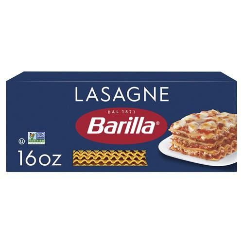 Pâtes Lasagnes Ondulées Barilla, Boîte de 453 g - Pâtes sans OGM Faites avec de la Semoule de Blé Dur - Pâtes Certifiées Casher