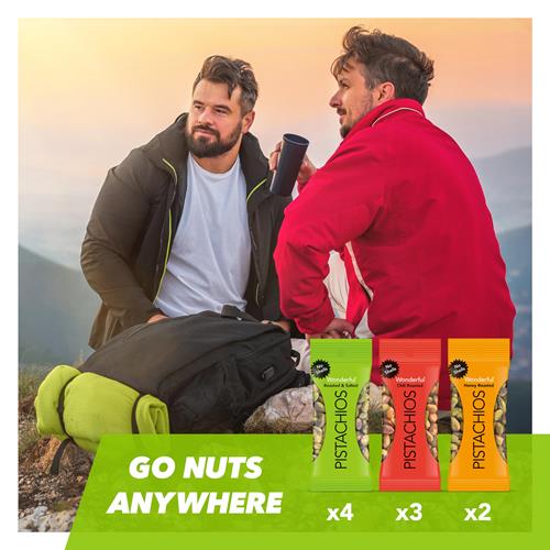Wonderful Pistachios Sans Coque, Pack Variété Mélangée de 3 Saveurs (9 x 21g), Pistaches Grillées & Salées (4), Chili Grillées (3), Miel Grillées (2), Snacks Protéinés, Sans Gluten, Essentiels du Garde-manger, Sant