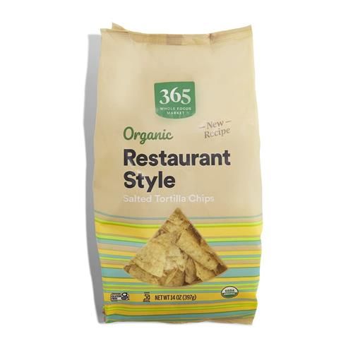 Whole Foods Market Chips de tortilla de maïs blanc biologique style restaurant, 14 oz