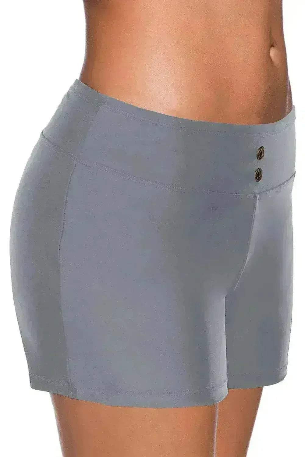 Shorty de bain gris à œillets pour femme