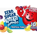 Boisson gazeuse Kool-Aid Jammers Punch Tropical Zéro Sucre, édulcorée artificiellement, boîte de 10 unités, sachets de 177 ml