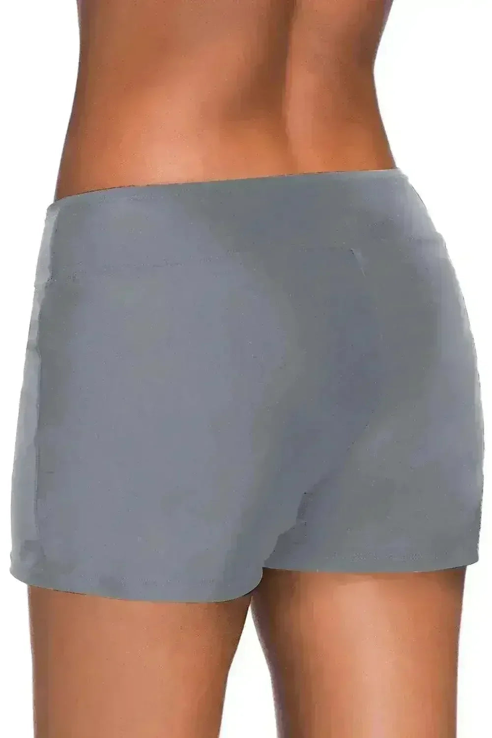 Shorty de bain gris à œillets pour femme