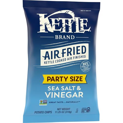 Croustilles Kettle Brand, croustilles de pommes de terre frites à l'air, sel de mer et vinaigre, sac format fête de 319 g