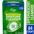 Nettoyant antibactérien pour prothèses dentaires Kroger, comprimés effervescents de trois minutes, 84 unités