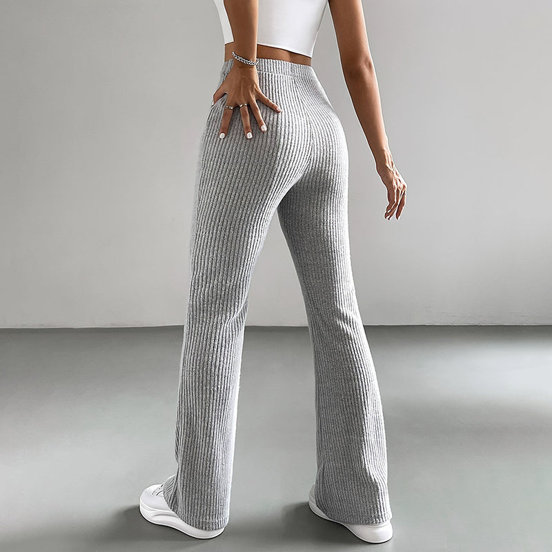 Pantalon de jogging côtelé et extensible pour femme