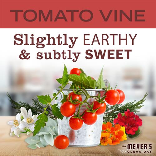 Mrs. Meyers Clean Day Savon Liquide pour les Mains, Parfum Feuille de Tomate, Bouteille de 370 ml