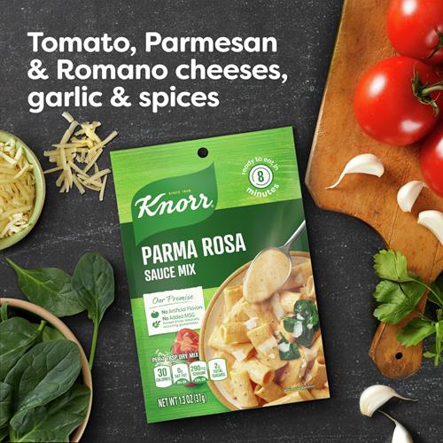 Mélange de sauces Knorr Parma Rosa pour pâtes crémeuses pour des repas et des accompagnements simples, sans arômes artificiels, sans MSG ajouté, 36 g