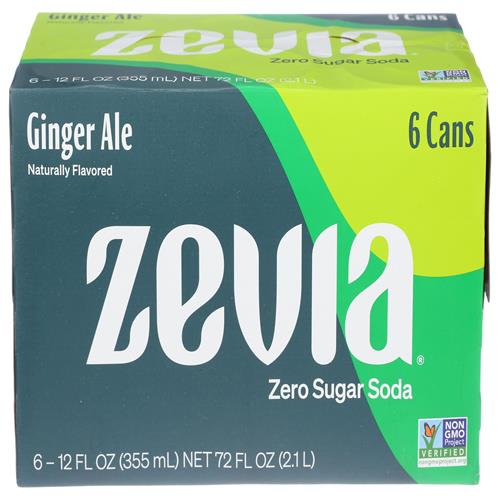 Zevia Boisson Gazeuse Diète Entièrement Naturelle - Ginger Ale - 355 ml - Paquet de 6