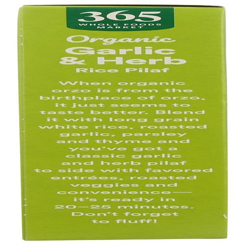 Whole Foods Market, Pilaf de riz biologique à l'ail et aux herbes, 6.1 oz