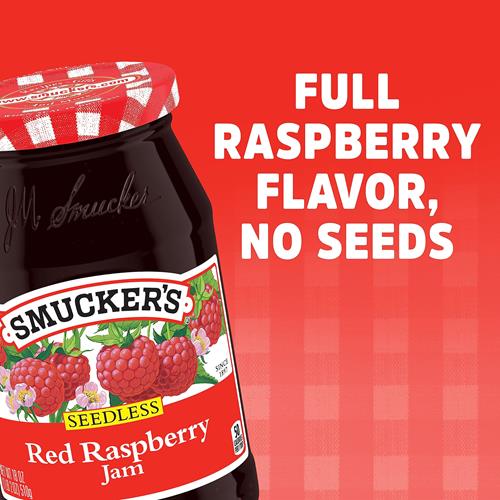 Confiture de framboises rouges sans pépins Smucker's, 510 g
