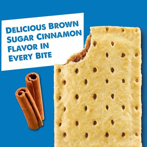 Pop-Tarts Pâtisseries à toaster, aliments pour le petit-déjeuner, collations pour enfants, Cassonade Cannelle Non Glaçée, Boîte de 382g (8 Pop-Tarts)