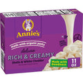 Annies Deluxe Macaroni au Fromage Biologique, Vrai Fromage Blanc Cheddar et Coquilles, 312g