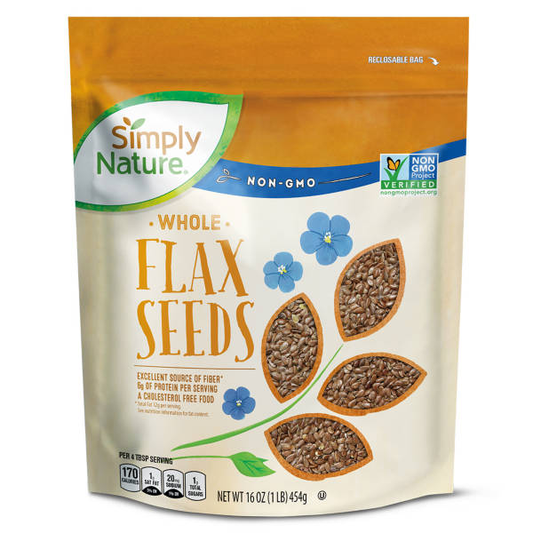 Simply Nature Graines de lin entières brunes, 454 g