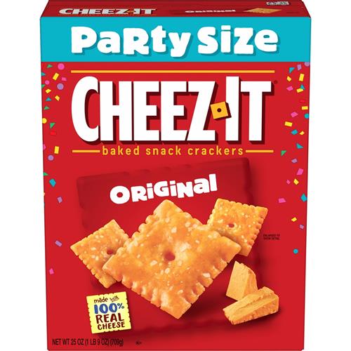 Biscuits au fromage Cheez-It, biscuits apéritifs cuits au four, collations pour le déjeuner, format familial, original, boîte de 708 g (1 boîte)
