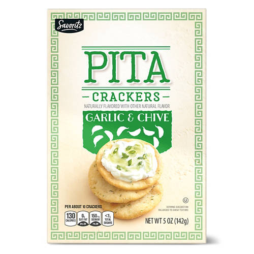 Craquelins de pita à l'ail et à la ciboulette Savoritz, 140 g
