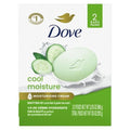 Dove Pain de toilette hydratation fraîcheur concombre et thé vert, 2 pains pour une peau rafraîchie, laisse la peau rafraîchie 106 g