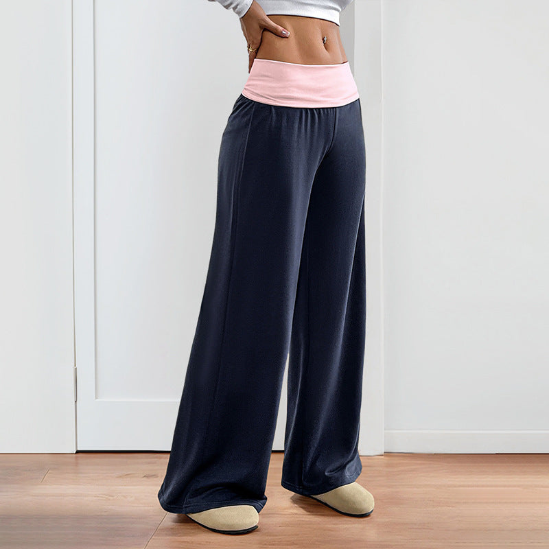 Pantalon patchwork large pour femme
