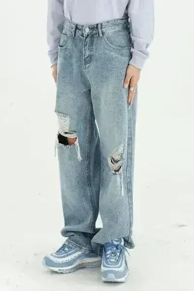 Jean large vieilli avec poches