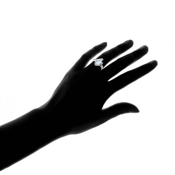 Bague S en opale de feu blanche taille ovale et oxyde de zirconium – Taille : 10