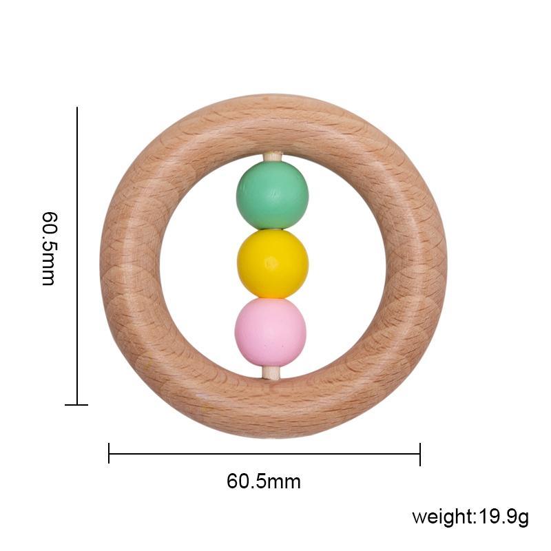 Hochet en bois moderne, Hêtre Ours, Anneau de dentition en bois, Jouets éducatifs pour bébés et enfants